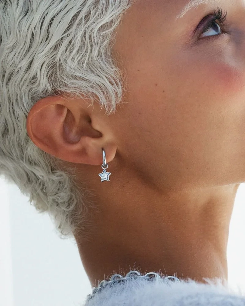 Star Sparkle Hoops Steel - Edblad - Snabb leverans - Gratis paketinslagning