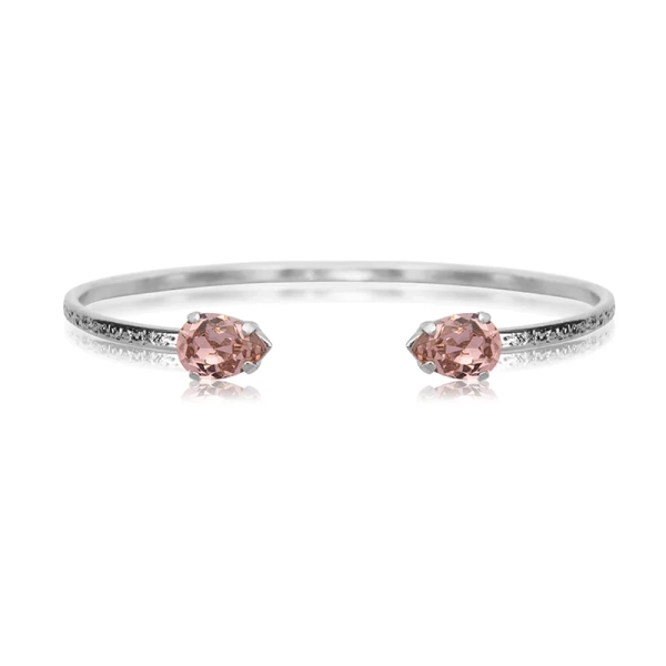 Rodiumpläterat armband med vintage-rosa kristaller