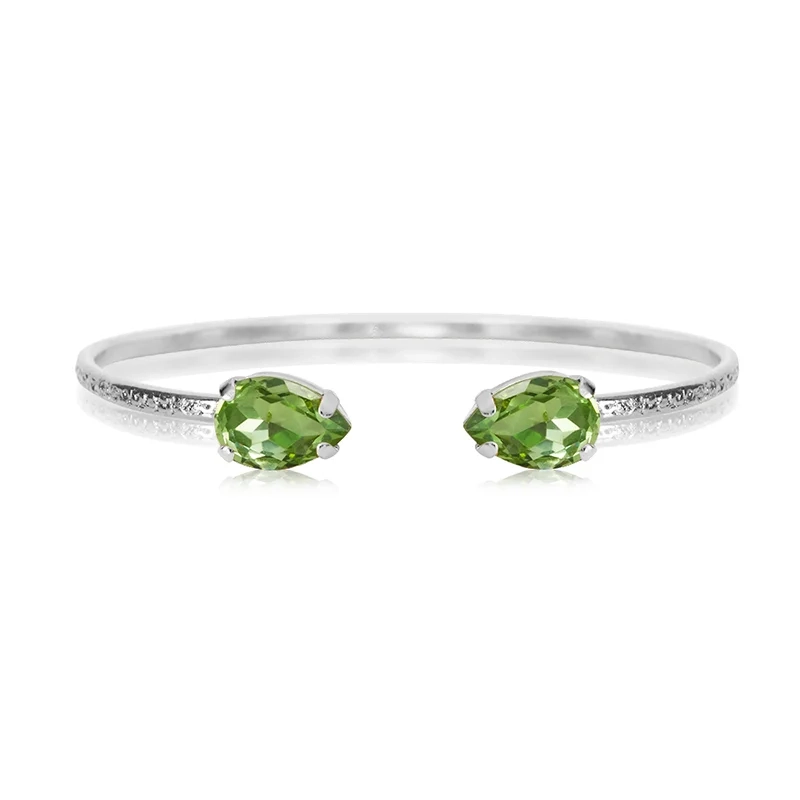 Caroline Svedbom - Petite Drop Bracelet Rhodium Peridot