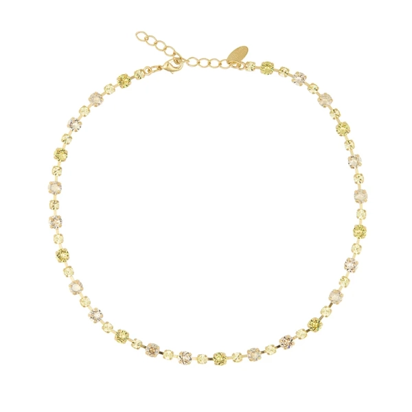 Halsband i guld med mörka jonquil-kristaller