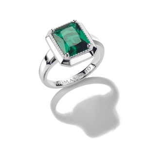 Elyndra-Ring mit achteckigem Schliff und grünem Stein - Thomas Sabo - Nordic Spectra