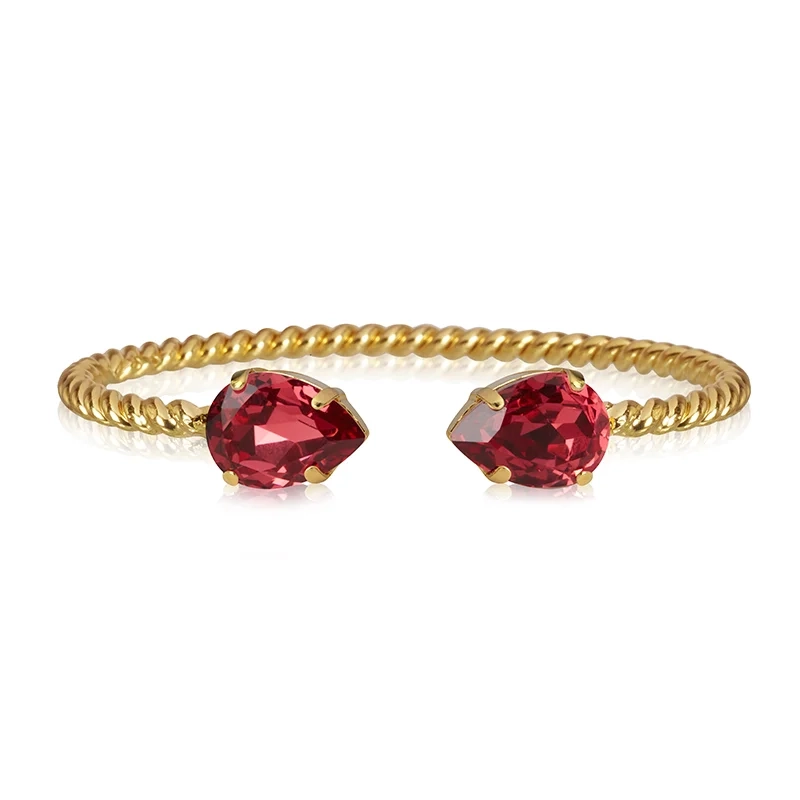 Caroline Svedbom - Mini Drop Bracelet Gold Mulberry Red