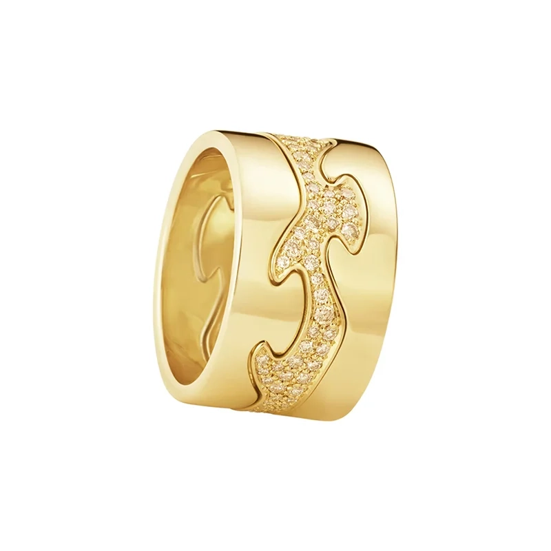 Georg Jensen - Fusion 3-delad Ring Guld Champagne Pav&eacute;
