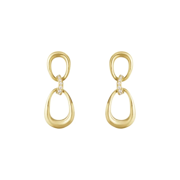 Offspring Chained Small Earrings Gold & Diamonds - Georg Jensen - Designschmuck mit schnellen und sicheren Lieferungen