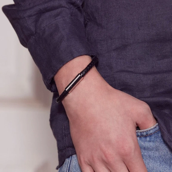 Franky Bracelet Leather Black - Edblad - Snabb leverans - Gratis paketinslagning