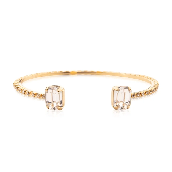 Guldpläterat armband med två stora kristaller