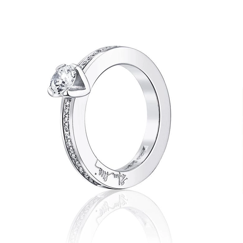 Efva Attling - Heart To Heart Ring 0.50 ct White Gold
