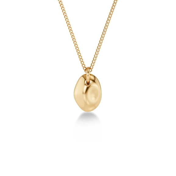 Halsband i 14K guldplätering med asymmetrisk sten som hänge på en elegant