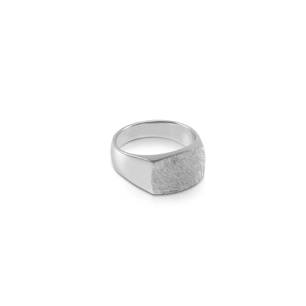 Alexis Signet Ring Silver Diamond Surface - Nordic Spectra - Suuri valikoima & ilmainen lahjapaketointi - Nordicspectra.fi