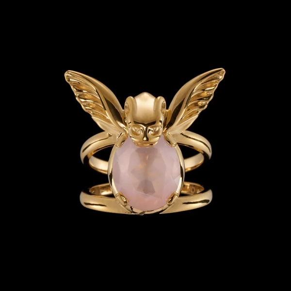 Gargoyle Ring Rose Quartz Gold - Maria Nilsdotter - 1-2 dagars leverans - Nordic Spectra