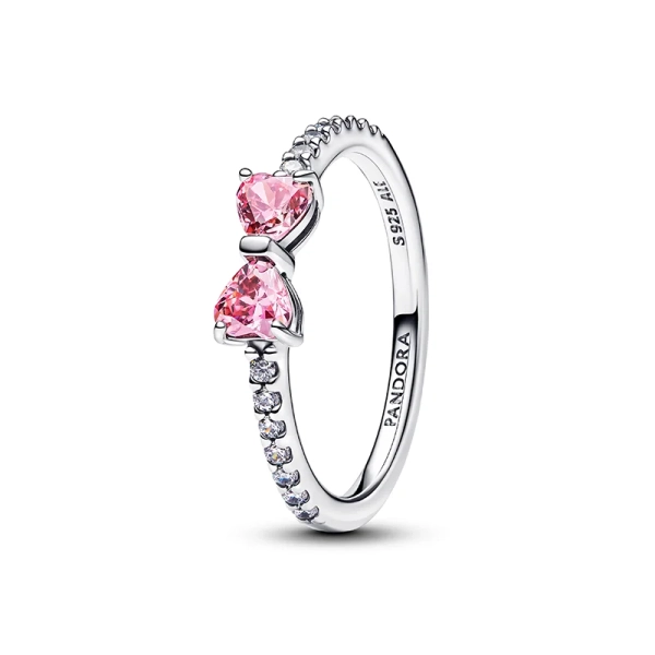 Glittrande Ring med Rosa Rosett - PANDORA - 1-2 dagar leverans - Gratis paketinslagning