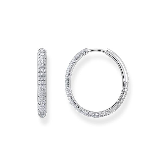 Earrings Pavé with Sparkling Stones Large - Thomas Sabo - Suuri valikoima & ilmainen lahjapaketointi - Nordic Spectra