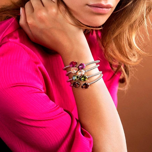 Mini Drop Bracelet Rhodium Smoked Topaz - Caroline Svedbom - Snabb frakt & paketinslagning - Nordicspectra.se