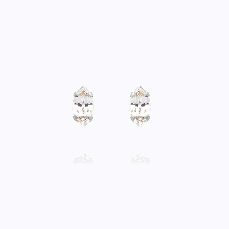 Caroline Svedbom – Petite Navette Earrings Rhodium Crystal