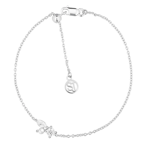 Adria Tre Armband i silver med cubic zirconia och sötvattenpärla från Sif Jakobs