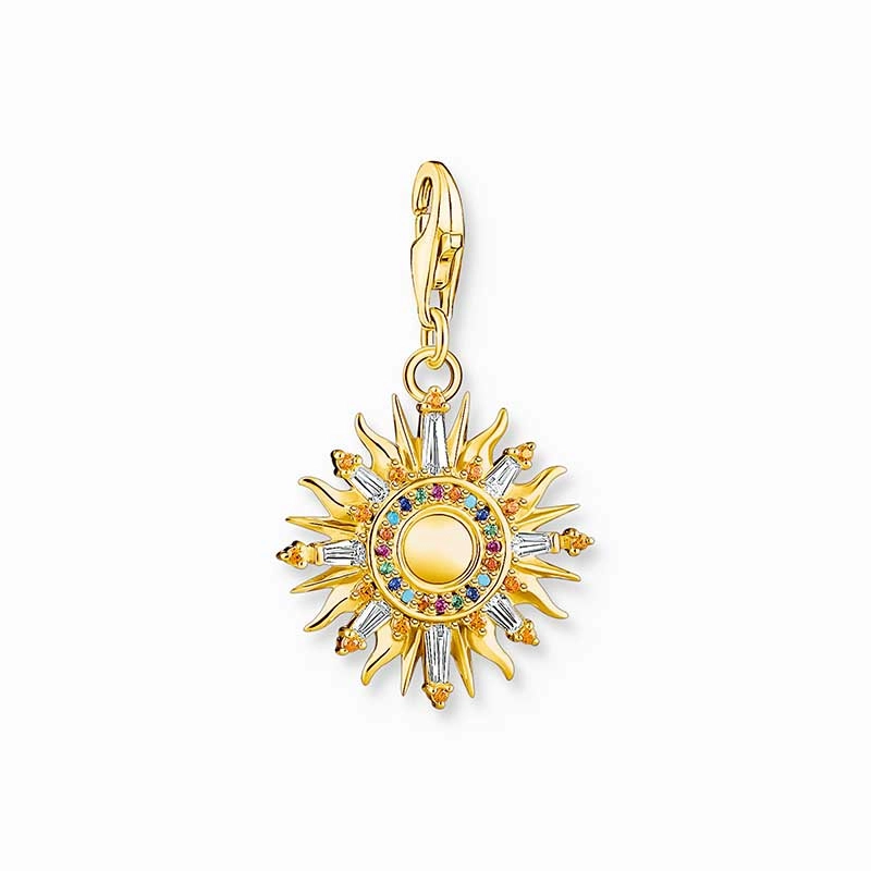 Färgglad Sol Guld Berlock