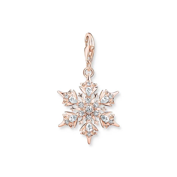 Charm-Anhänger Schneeflocke Mit Weißen Steinen Roségold von Thomas Sabo, Schneller Versand - Nordicspectra.de