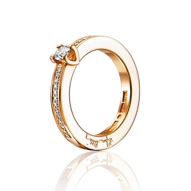 Efva Attling - Heart To Heart Ring 0.19 ct Gold