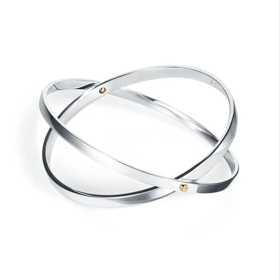 Exklusivt Two Of Us Cuff-armband i silver med 18K gulddetaljer