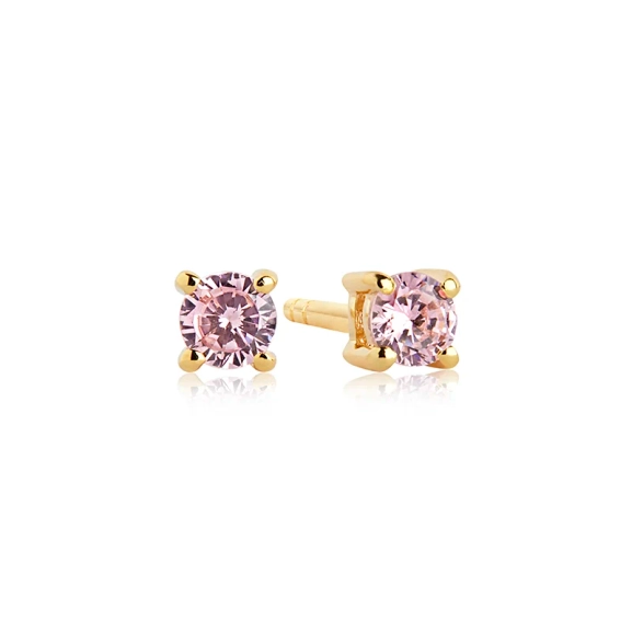 Runde Princess-Piccolo-Ohrringe aus Roségold mit funkelnden Zirkonia aus der Princess-Kollektion von Sif Jakob.