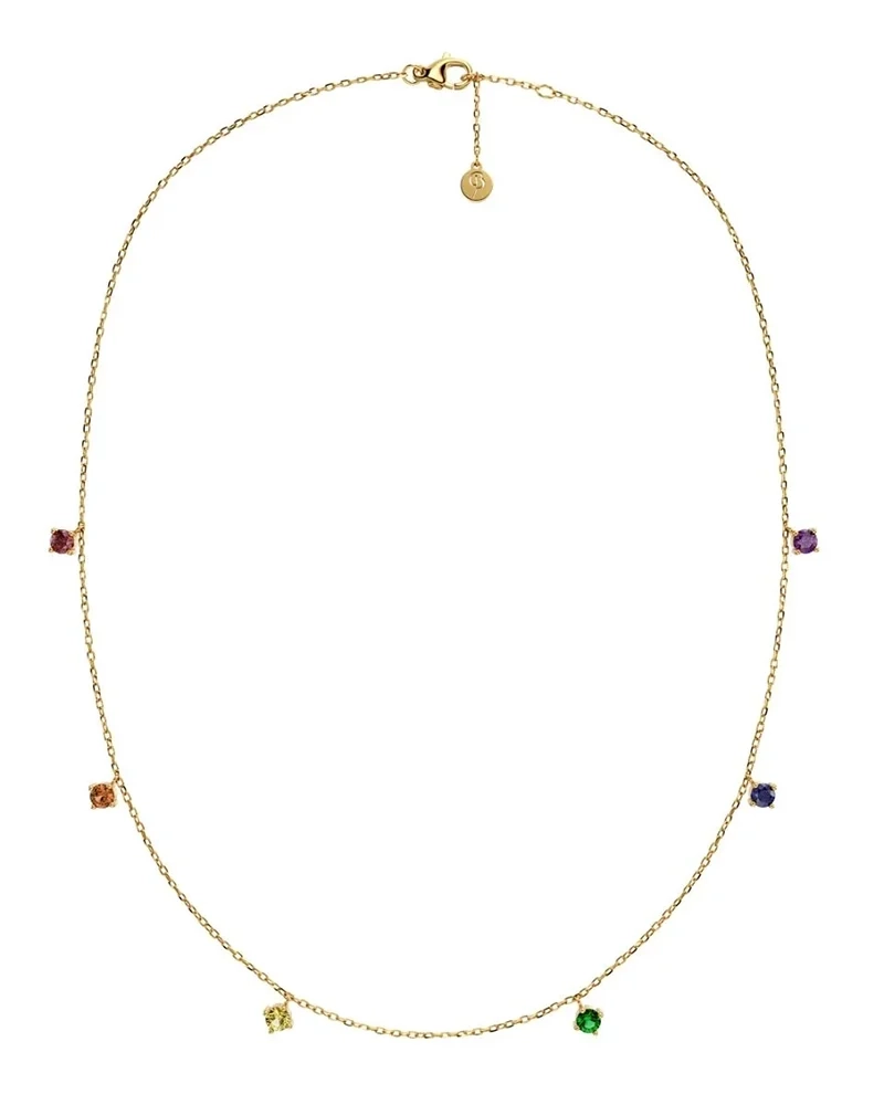 Edblad Rainbow Necklace i 14K guldplätering med regnbågsfärgade cubic zirconia-stenar på en 42-45 cm kedja. Artikelnummer 127843.