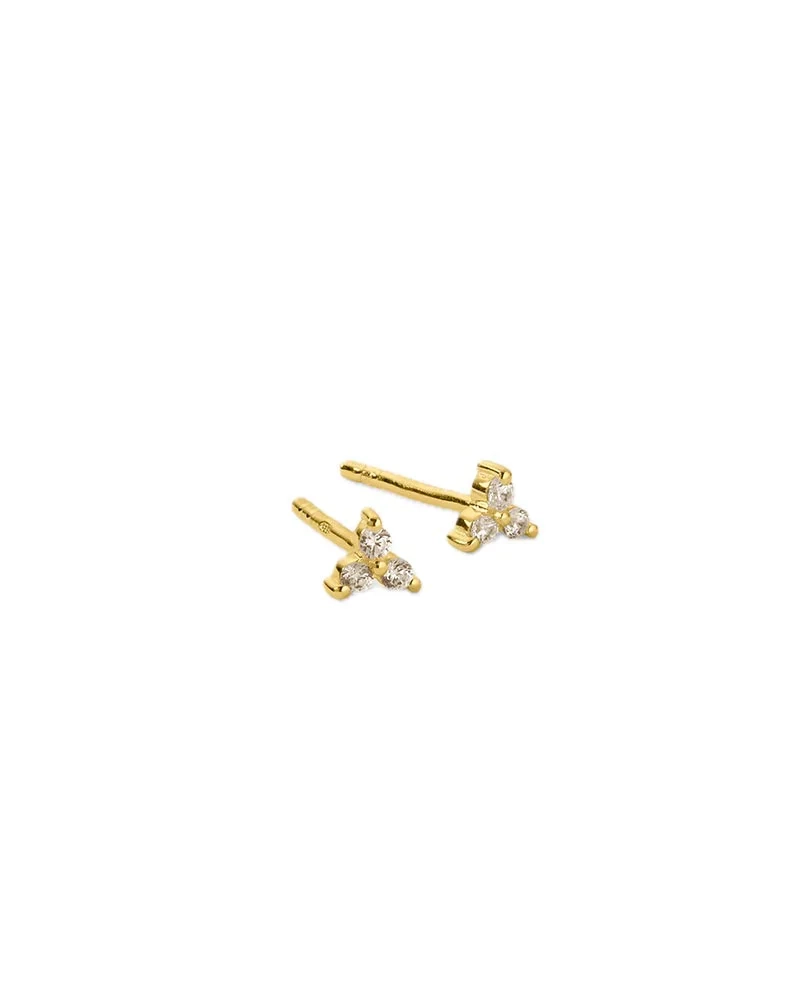 Syster P - Celestia Triple Stone Studs Gold