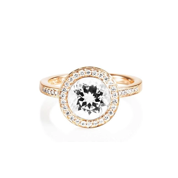 Halo Ring Gold – Crystal Quartz - Efva Attling - Suuri valikoima & ilmainen lahjapaketointi - Nordicspectra.fi