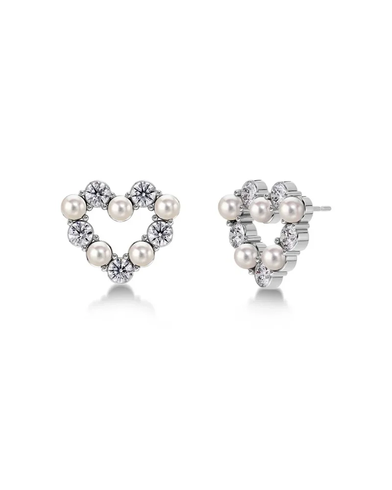 Affinity Pearl Heart Studs Steel - Edblad - Snabb leverans - Gratis paketinslagning