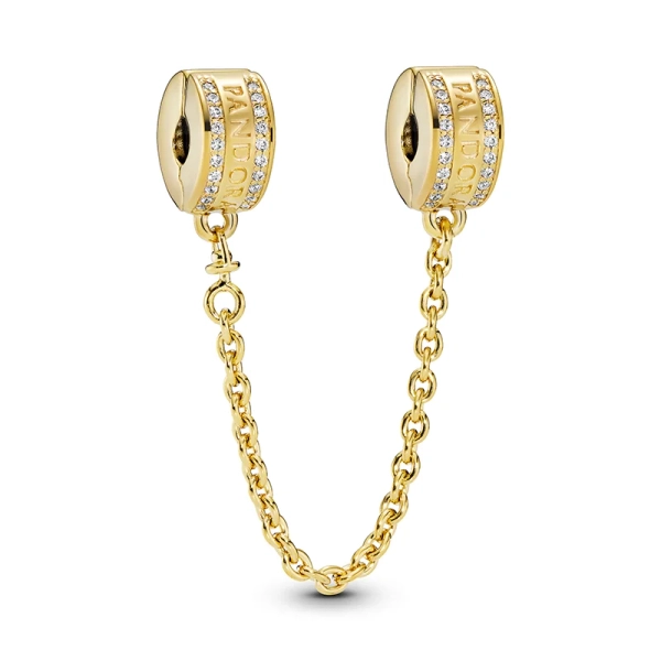 Pandora Logo Safety Chain Gold