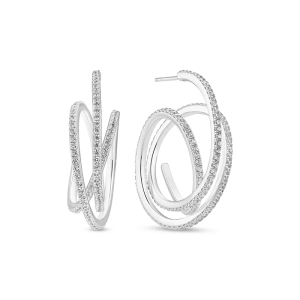 Spirale Grande Örhängen i silver med gnistrande Cubic Zirconia-stenar från Sif Jakobs