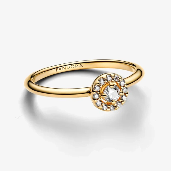 Rund Skimrande Halo Ring Guld - PANDORA - 1-2 dagar leverans - Gratis paketinslagning