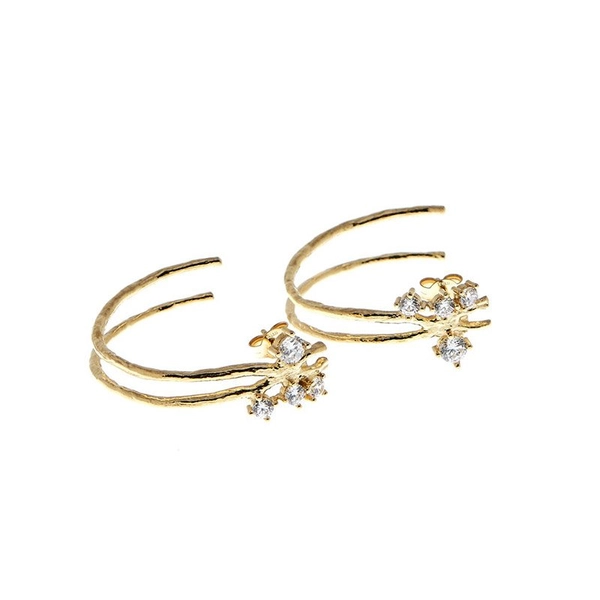Two Kluster Hoop Ear - Gold -CU Jewellery - Snabb frakt & paketinslagning - Nordicspectra.se