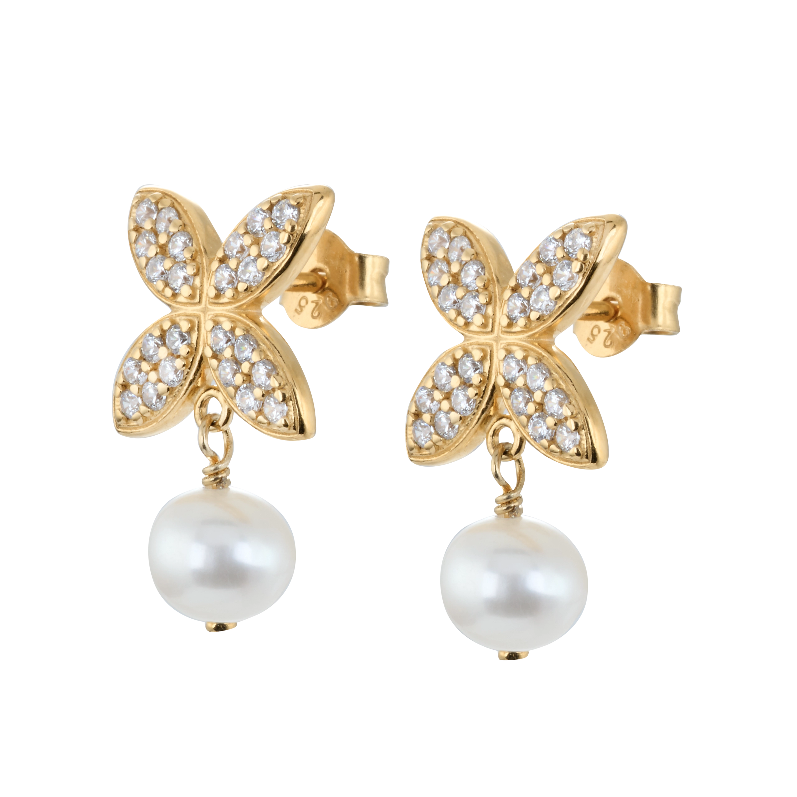 Sparkling Ellipse Pearl Örhängen Guld