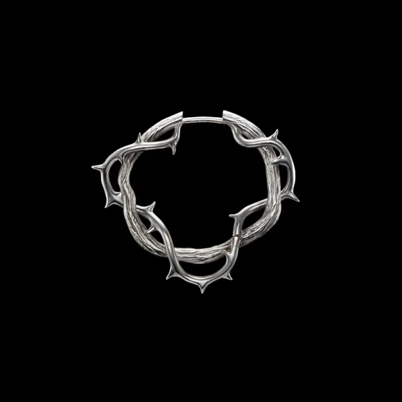 Thorn Hoop Earring i silver