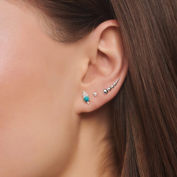 Einzel Ohrstecker Türkiser Stein Klein von Thomas Sabo, Schneller Versand - Nordicspectra.de