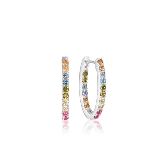 Ellisse Piccolo Ohrringe Mix in Silber mit Zirkonia-Steinen von Sif Jakobs