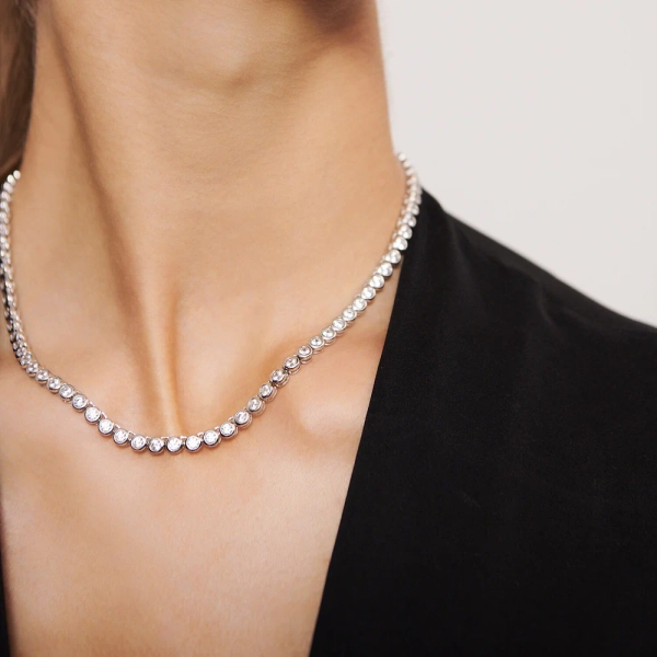 Sardinien Grande Halsband i 18K guldpläterat silver med gnistrande cubic zirconia