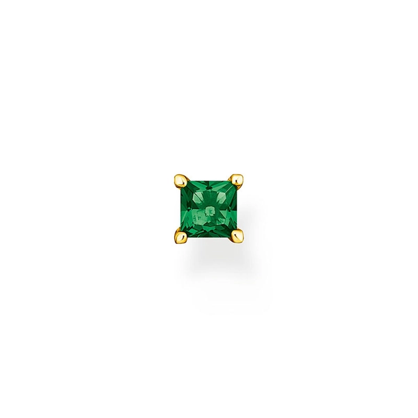 Single Ear Stud Green Stone Gold - Thomas Sabo - Suuri valikoima & ilmainen lahjapaketointi - Nordicspectra.fi