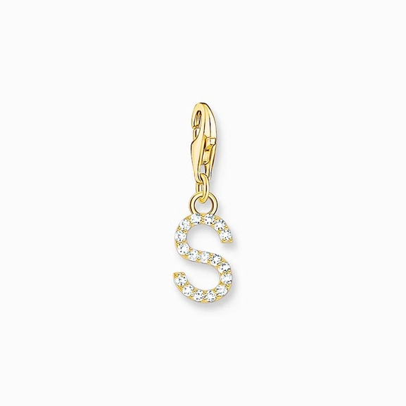 Buchstabe S Gold Steinanhänger - Thomas Sabo - Nordic Spectra