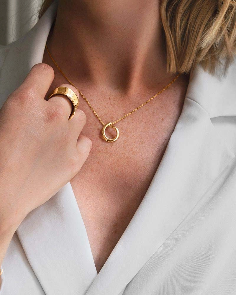 Ocean Small Single Necklace Gold - Drakenberg Sjölin Halsband - Snabb frakt & paketinslagning - Nordicspectra.se