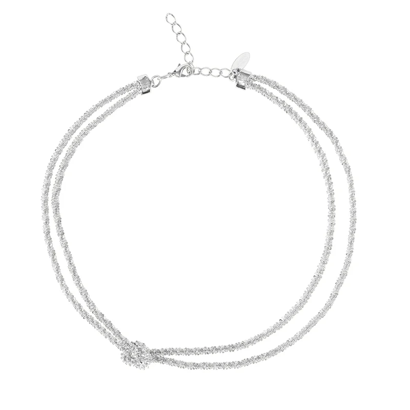Caroline Svedbom - Gemma Knot Necklace Rhodium