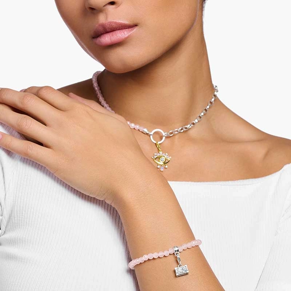 Charm bracelet with beads of rose quartz silver - Thomas Sabo - Suuri valikoima & ilmainen lahjapaketointi - Nordicspectra.fi