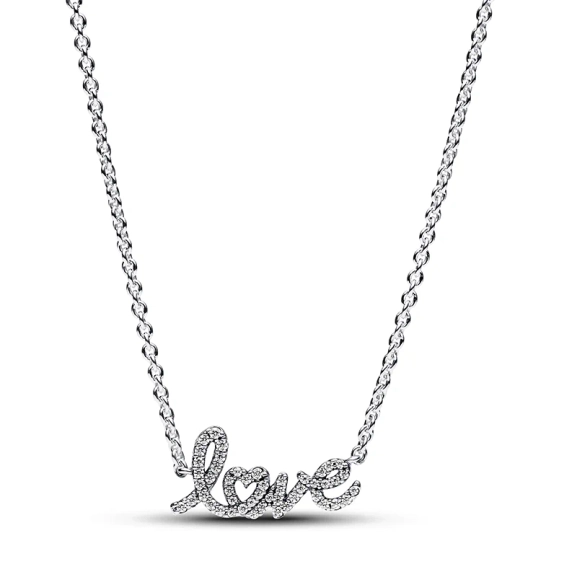 Funkelnde Handgeschriebenes Love Collier-Halskette - PANDORA - Nordic Spectra