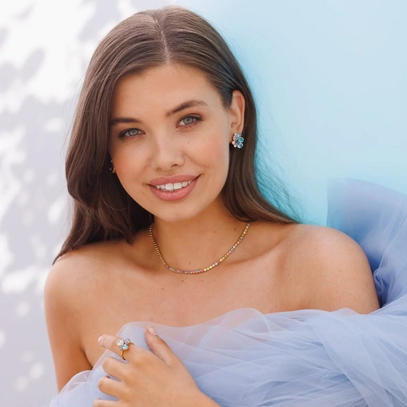 Katie Earrings Rhodium Sea Breeze Combo - Caroline Svedbom - Snabb leverans - Nordic Spectra