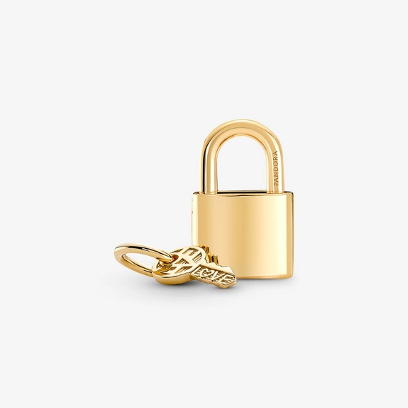 Hänglås & Nyckel Hängberlock Guld - PANDORA - Snabb frakt & paketinslagning - Nordicspectra.se