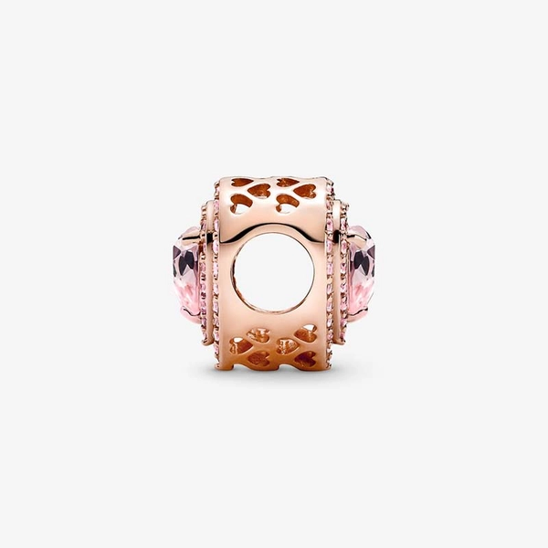 Sparkling Levelled Heart Berlock Rosé - PANDORA - Snabb frakt & paketinslagning - Nordicspectra.se