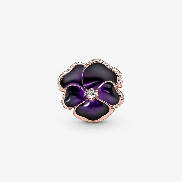Deep Purple Pansy Flower Berlock Rosé - PANDORA - Snabb frakt & paketinslagning - Nordicspectra.se