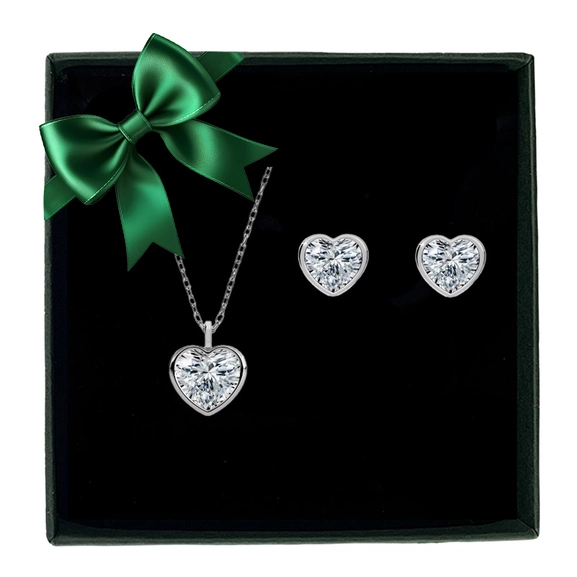 Presentset Bel Glittrande Hjärta - Edblad - Snabb leverans - Gratis paketinslagning