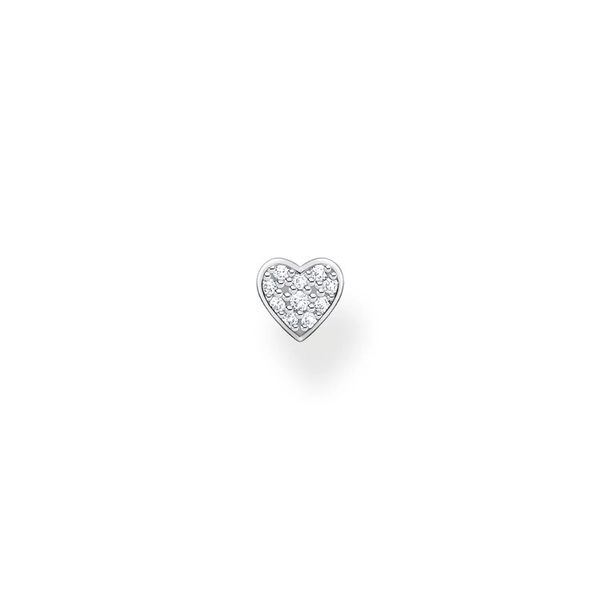 Einzel Ohrstecker Herz Pavé Silber von Thomas Sabo, Schneller Versand - Nordicspectra.de