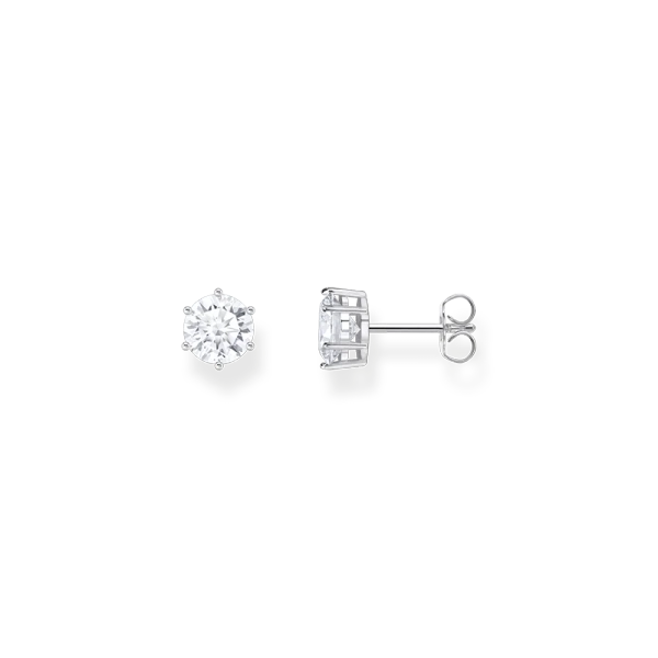 Silver earrings with large sparkling brilliant-cut stones - Thomas Sabo - Suuri valikoima & ilmainen lahjapaketointi - Nordic Spectra
